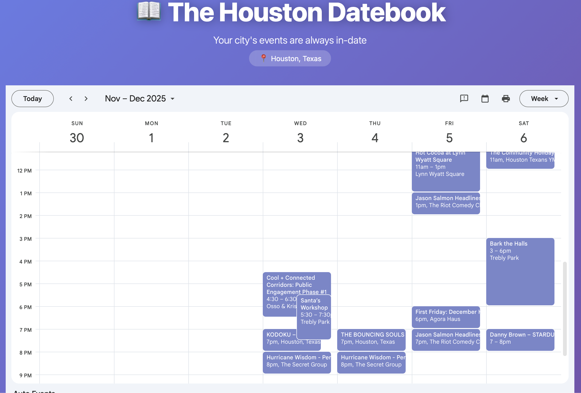 Dec 12 2025 - The Houston Datebook